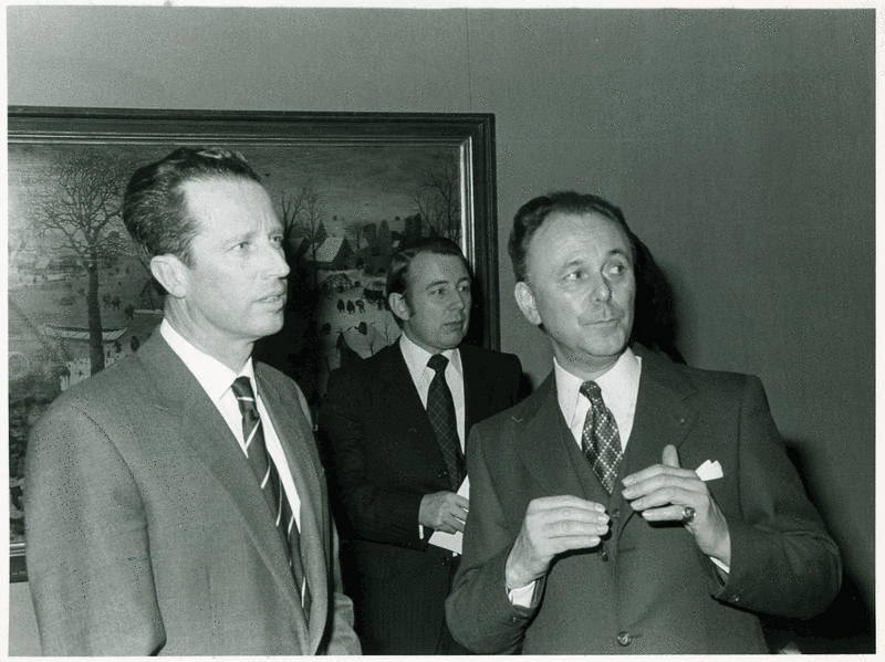 Avec le Roi Baudouin et M. Chabert. 26.02.1974