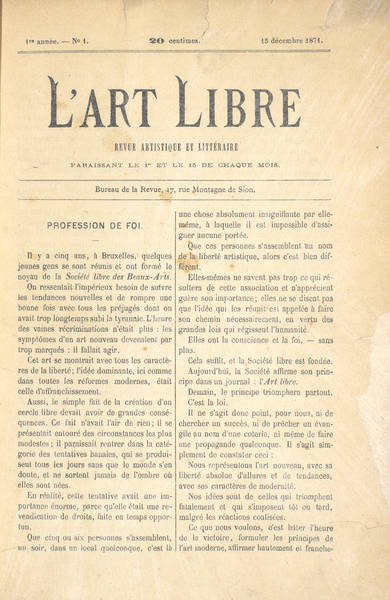 Revue artistique et littéraire paraissant le 1er et le 5 de chaque mois