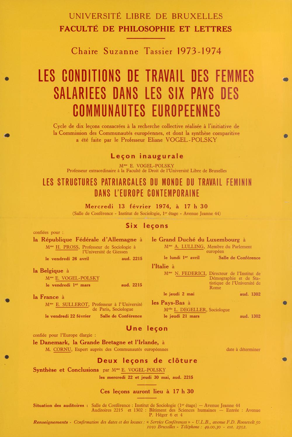 Les conditions de travail des femmes salariées dans les six pays des communautés européennes